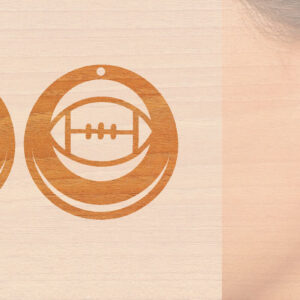 Intra απο ξύλο plywood 3mm-4mm πάχος – Αθλητικά Ξύλινα Σκουλαρίκια με Μπάλα Laser Δίασταση  5x5 cm INTRAFABR-97989427