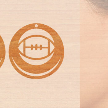 Intra απο ξύλο plywood 3mm-4mm πάχος – Αθλητικά Ξύλινα Σκουλαρίκια με Μπάλα Laser Δίασταση  5x5 cm INTRAFABR-97989427 - Image 1