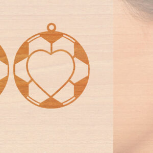 Intra απο ξύλο plywood 3mm-4mm πάχος – Αθλητικά Ξύλινα Σκουλαρίκια με Μπάλα Laser Δίασταση  5x5 cm INTRAFABR-97989481