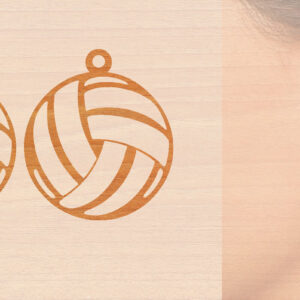 Intra απο ξύλο plywood 3mm-4mm πάχος – Αθλητικά Ξύλινα Σκουλαρίκια με Μπάλα Laser Δίασταση  5x5 cm INTRAFABR-97989630