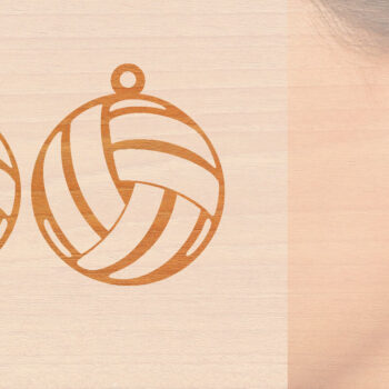 Intra απο ξύλο plywood 3mm-4mm πάχος – Αθλητικά Ξύλινα Σκουλαρίκια με Μπάλα Laser Δίασταση  5x5 cm INTRAFABR-97989630 - Image 1