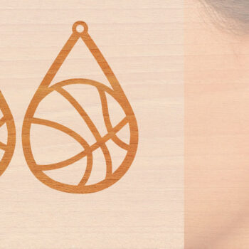 Intra απο ξύλο plywood 3mm-4mm πάχος – Αθλητικά Ξύλινα Σκουλαρίκια με Μπάλα Laser Δίασταση  5x5 cm INTRAFABR-97988095 - Image 1