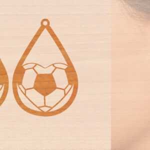 Intra απο ξύλο plywood 3mm-4mm πάχος – Αθλητικά Ξύλινα Σκουλαρίκια με Μπάλα Laser Δίασταση  5x5 cm INTRAFABR-97988138