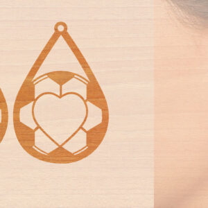 Intra απο ξύλο plywood 3mm-4mm πάχος – Αθλητικά Ξύλινα Σκουλαρίκια με Μπάλα Laser Δίασταση  5x5 cm INTRAFABR-97988283