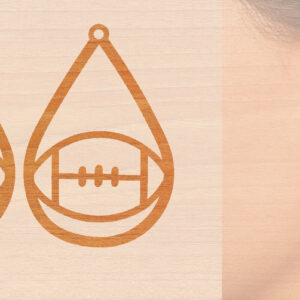 Intra απο ξύλο plywood 3mm-4mm πάχος – Αθλητικά Ξύλινα Σκουλαρίκια με Μπάλα Laser Δίασταση  5x5 cm INTRAFABR-97988457