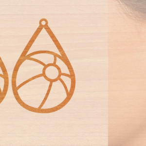 Intra απο ξύλο plywood 3mm-4mm πάχος – Αθλητικά Ξύλινα Σκουλαρίκια με Μπάλα Laser Δίασταση  5x5 cm INTRAFABR-97987808