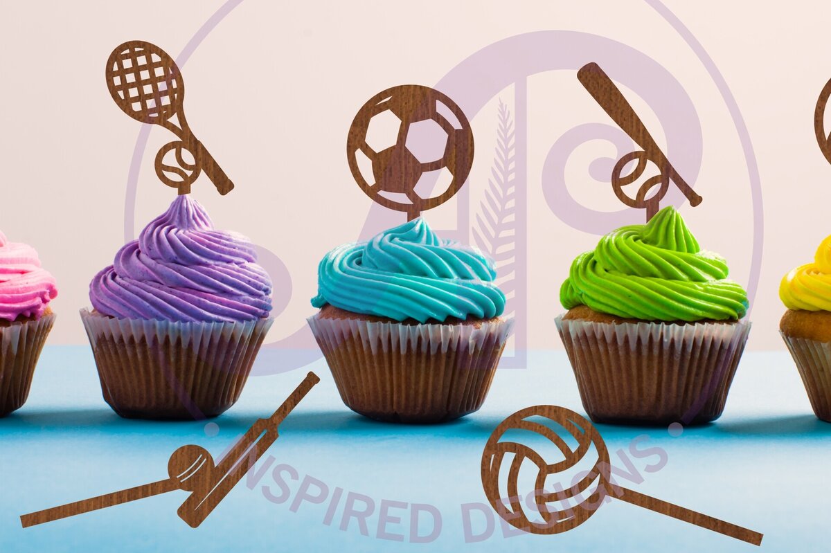 Intra απο ξύλο plywood 3mm-4mm πάχος – Sports Cupcake Toppers, 7 Σχέδια Δίασταση  20x20 cm INTRAFABR-89721236