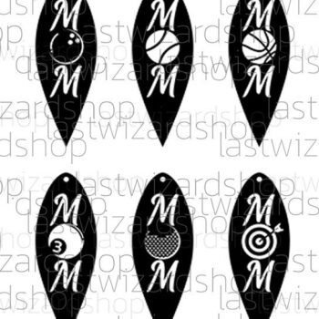 Intra απο ξύλο plywood 3mm-4mm πάχος – Sports Mom Earrings, Mothers Day Δίασταση  5x5 cm INTRAFABR-25029527 - Image 1