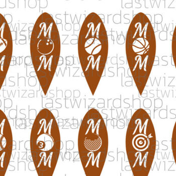 Intra απο ξύλο plywood 3mm-4mm πάχος – Sports Mom Earrings, Mothers Day Δίασταση  5x5 cm INTRAFABR-25029527 - Image 2