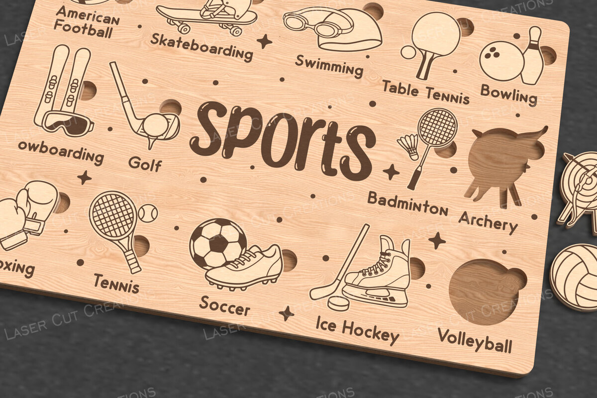 Intra απο ξύλο plywood 3mm-4mm πάχος – Αθλητικό παζλ για παιδιά Δίασταση  20x20 cm INTRAFABR-123160742