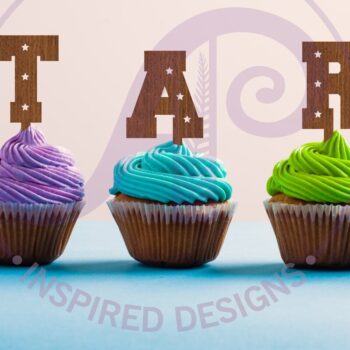 Intra απο ξύλο plywood 3mm-4mm πάχος – Sports Stars Cupcake με γράμματα αλφαβήτου Δίασταση 20x20 cm INTRAFABR-97474183 - Image 1