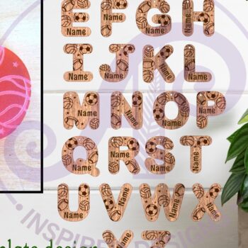 Intra απο ξύλο plywood 3mm-4mm πάχος – Μπρελόκ με Σχέδια Επιστολών με Θέμα Αθλητισμού Δίασταση  5x5 cm INTRAFABR-89475332 - Image 1