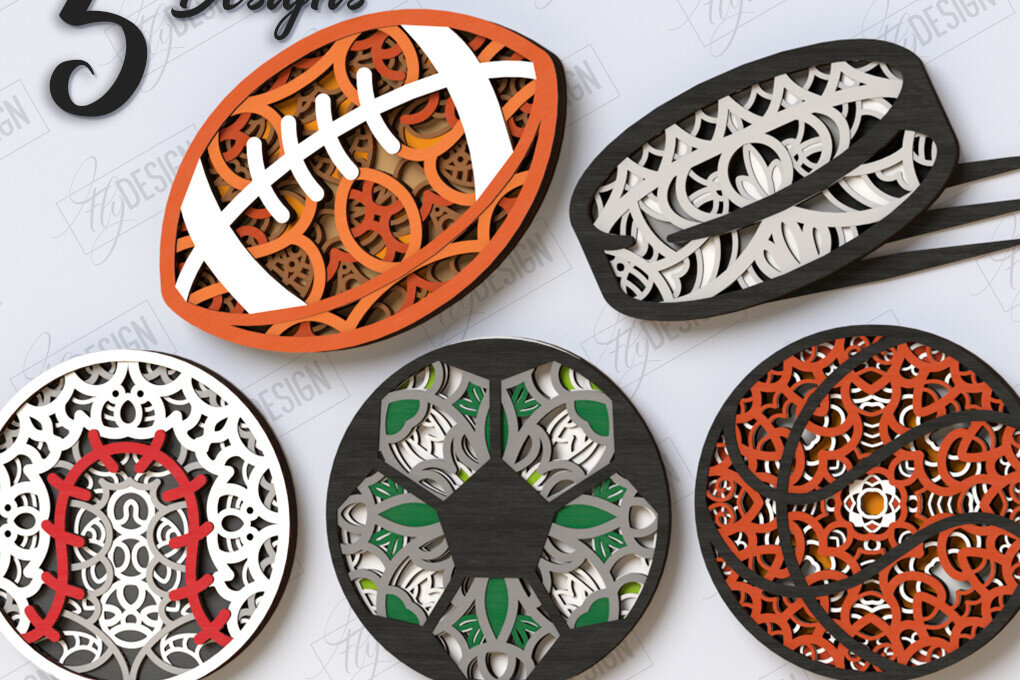 Intra απο ξύλο plywood 3mm-4mm πάχος – Πακέτο κοπής με λέιζερ αθλητικού τοίχου Mandala Δίασταση  40x30 cm INTRAFABR-123501591