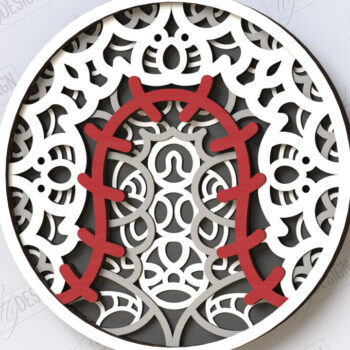 Intra απο ξύλο plywood 3mm-4mm πάχος – Πακέτο κοπής με λέιζερ αθλητικού τοίχου Mandala Δίασταση  40x30 cm INTRAFABR-123501591 - Image 5