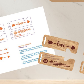 Intra απο ξύλο plywood 3mm-4mm πάχος – Αρχείο κοπής λέιζερ με μπρελόκ Spotify Couples Δίασταση 5x5 cm INTRAFABR-58800823 - Image 2