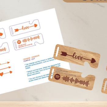 Intra απο ξύλο plywood 3mm-4mm πάχος – Αρχείο κοπής λέιζερ με μπρελόκ Spotify Couples Δίασταση 5x5 cm INTRAFABR-58802037 - Image 2