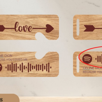 Intra απο ξύλο plywood 3mm-4mm πάχος – Αρχείο κοπής λέιζερ με μπρελόκ Spotify Couples Δίασταση 5x5 cm INTRAFABR-58802037 - Image 3