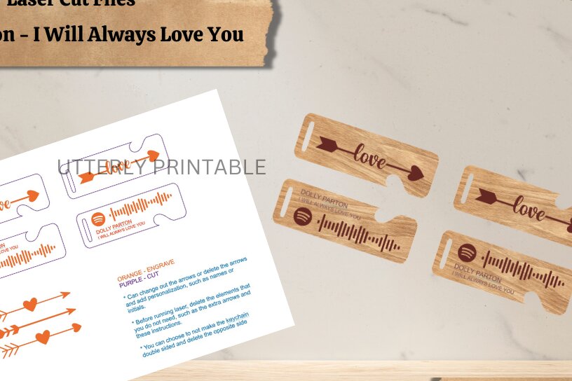 Intra απο ξύλο plywood 3mm-4mm πάχος – Αρχείο κοπής λέιζερ με μπρελόκ Spotify Couples Δίασταση  5x5 cm INTRAFABR-58806134