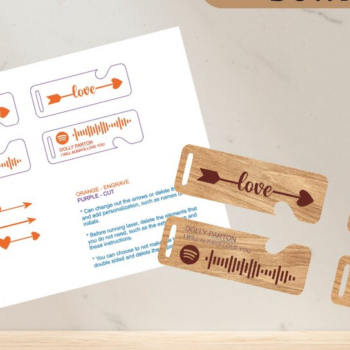 Intra απο ξύλο plywood 3mm-4mm πάχος – Αρχείο κοπής λέιζερ με μπρελόκ Spotify Couples Δίασταση  5x5 cm INTRAFABR-58806134 - Image 2