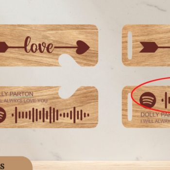 Intra απο ξύλο plywood 3mm-4mm πάχος – Αρχείο κοπής λέιζερ με μπρελόκ Spotify Couples Δίασταση  5x5 cm INTRAFABR-58806134 - Image 3