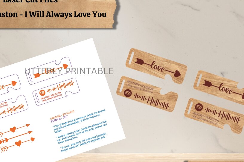 Intra απο ξύλο plywood 3mm-4mm πάχος – Αρχείο κοπής λέιζερ με μπρελόκ Spotify Couples Δίασταση  5x5 cm INTRAFABR-58809752