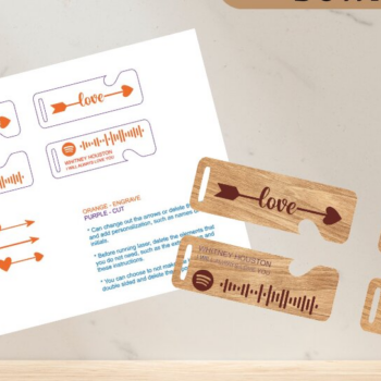 Intra απο ξύλο plywood 3mm-4mm πάχος – Αρχείο κοπής λέιζερ με μπρελόκ Spotify Couples Δίασταση  5x5 cm INTRAFABR-58809752 - Image 2