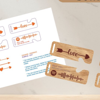 Intra απο ξύλο plywood 3mm-4mm πάχος – Αρχείο κοπής λέιζερ με μπρελόκ Spotify Couples Δίασταση  5x5 cm INTRAFABR-58798756 - Image 2