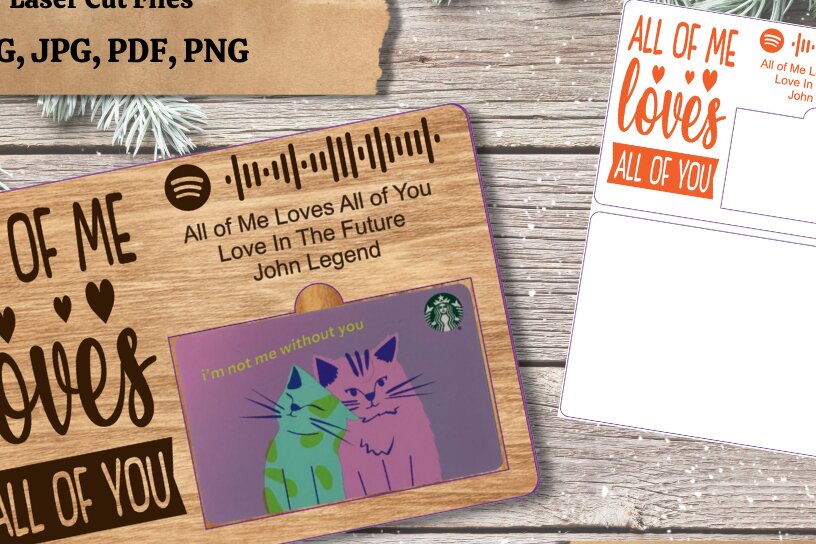 Intra απο ξύλο plywood 3mm-4mm πάχος – Αρχείο κοπής με λέιζερ θήκη δωροκάρτας Spotify Δίασταση  20x20 cm INTRAFABR-53642765