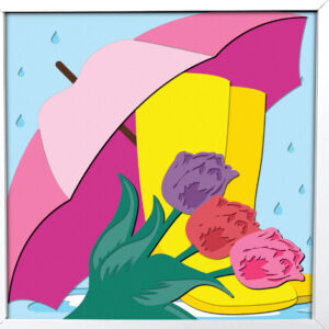 Intra απο ξύλο plywood 3mm-4mm πάχος – Spring 3D Shadow Box Δίασταση  20x20 cm INTRAFABR-96659200