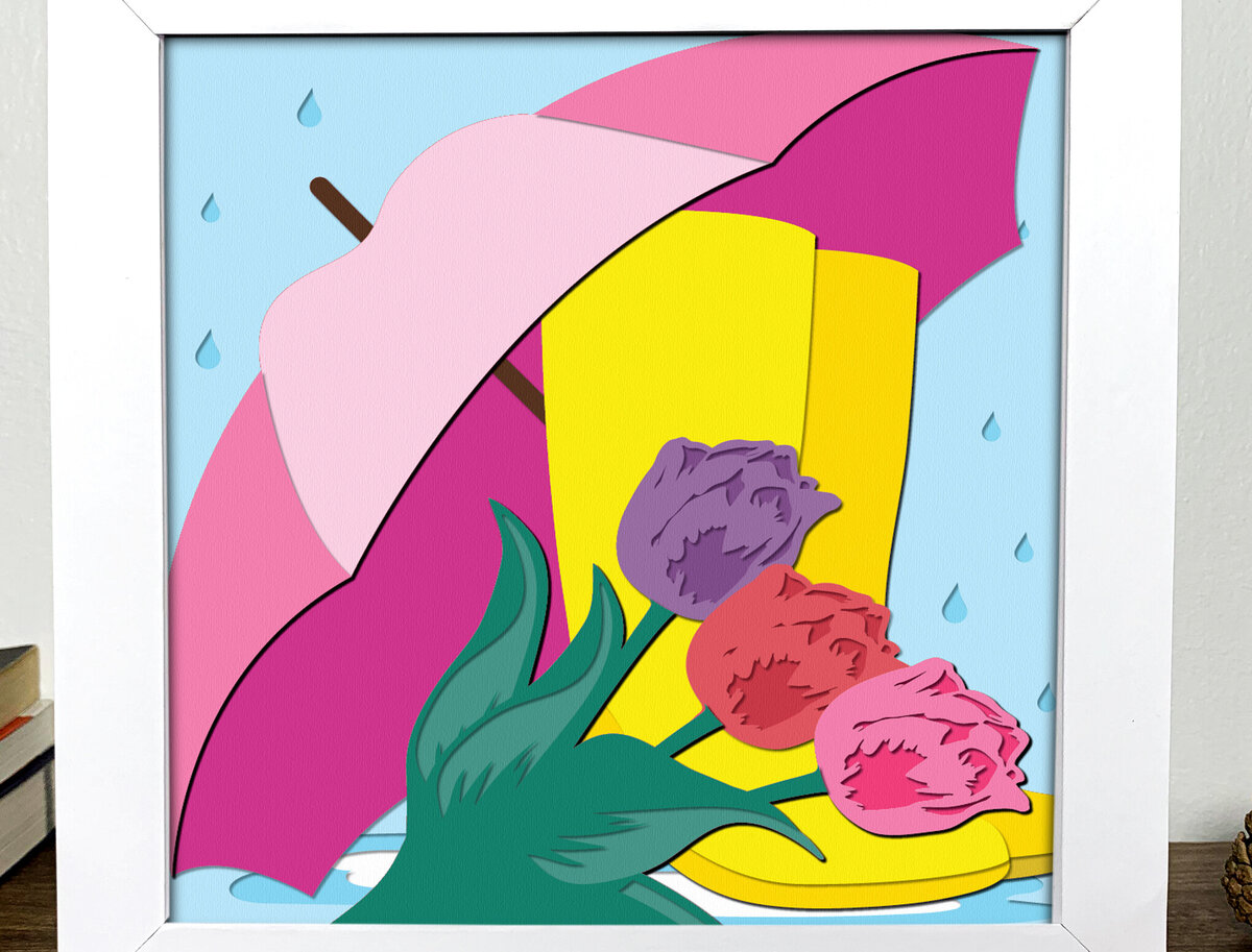 Intra απο ξύλο plywood 3mm-4mm πάχος – Spring 3D Shadow Box Δίασταση  20x20 cm INTRAFABR-96659200