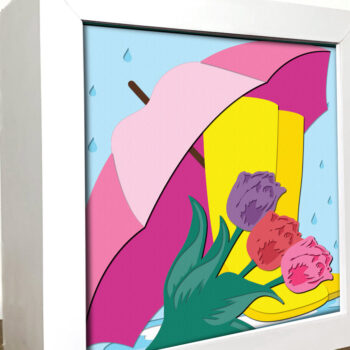 Intra απο ξύλο plywood 3mm-4mm πάχος – Spring 3D Shadow Box Δίασταση  20x20 cm INTRAFABR-96659200 - Image 2