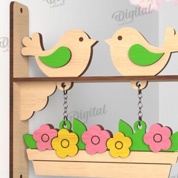 Intra απο ξύλο plywood 3mm-4mm πάχος – Δέσμη κοπής με λέιζερ Spring Bird Decor Δίασταση  20x20 cm INTRAFABR-116202137 - Image 3