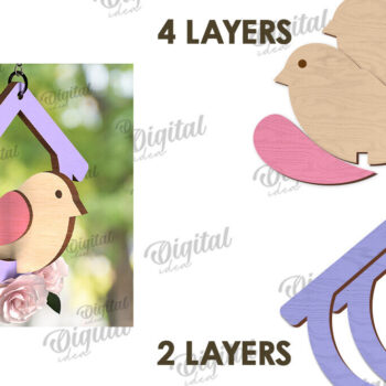 Intra απο ξύλο plywood 3mm-4mm πάχος – Δέσμη κοπής με λέιζερ Spring Bird Decor Δίασταση  20x20 cm INTRAFABR-116202137 - Image 7