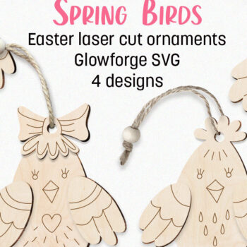 Intra απο ξύλο plywood 3mm-4mm πάχος – Στολίδι Spring Bird Glowforge Laser Δίασταση  20x20 cm INTRAFABR-58104650 - Image 1