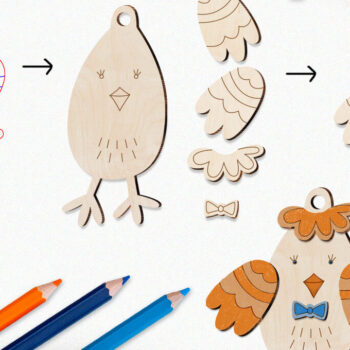 Intra απο ξύλο plywood 3mm-4mm πάχος – Στολίδι Spring Bird Glowforge Laser Δίασταση  20x20 cm INTRAFABR-58104650 - Image 2