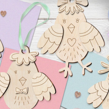 Intra απο ξύλο plywood 3mm-4mm πάχος – Στολίδι Spring Bird Glowforge Laser Δίασταση  20x20 cm INTRAFABR-58104650 - Image 3