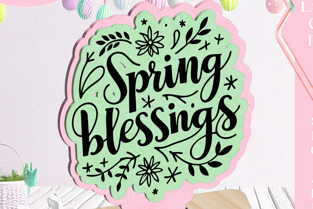 Intra απο ξύλο plywood 3mm-4mm πάχος – Ανοιξιάτικες Ευλογίες Πασχαλινό Στολίδι Laser C Δίασταση  20x20 cm INTRAFABR-115570417