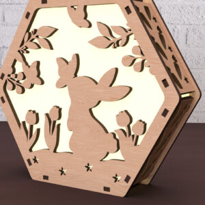 Intra απο ξύλο plywood 3mm-4mm πάχος – Κηροπήγιο Spring Bunny Δίασταση  20x20 cm INTRAFABR-116522644