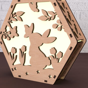 Intra απο ξύλο plywood 3mm-4mm πάχος – Κηροπήγιο Spring Bunny Δίασταση  20x20 cm INTRAFABR-116522644 - Image 1