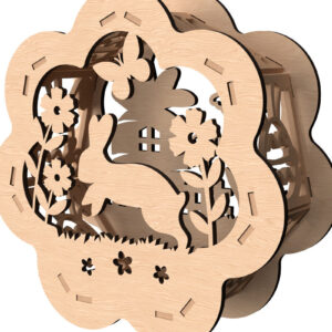 Intra απο ξύλο plywood 3mm-4mm πάχος – Κηροπήγιο Scene Spring Bunny Δίασταση  20x20 cm INTRAFABR-114142786