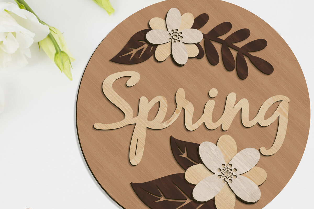 Intra απο ξύλο plywood 3mm-4mm πάχος – Ανοιξιάτικο διακοσμητικό πάνελ τοίχου, κομμένο αρχείο Δίασταση  40x30 cm INTRAFABR-91780696