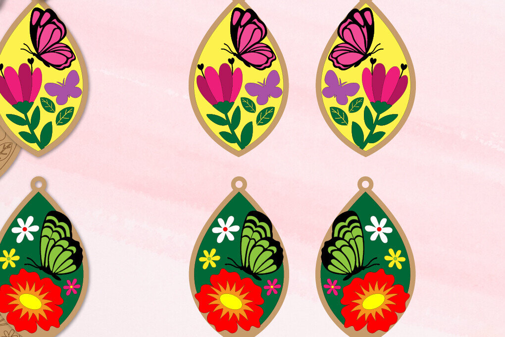 Intra απο ξύλο plywood 3mm-4mm πάχος – Ανοιξιάτικα σκουλαρίκια 2 Δίασταση  5x5 cm INTRAFABR-92606348