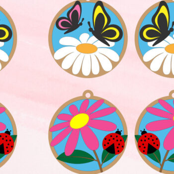 Intra απο ξύλο plywood 3mm-4mm πάχος – Ανοιξιάτικα Σκουλαρίκια 4 | Cut and Sc Δίασταση 5x5 cm INTRAFABR-93441139 - Image 1