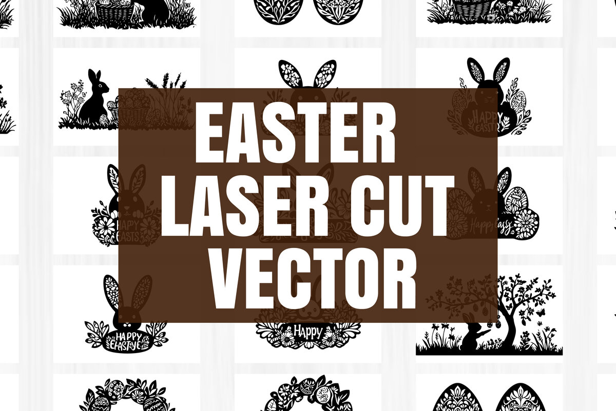 Intra απο ξύλο plywood 3mm-4mm πάχος – Άνοιξη Πάσχα σκηνή λέιζερ περικοπή διάνυσμα Δίασταση  20x20 cm INTRAFABR-117777033