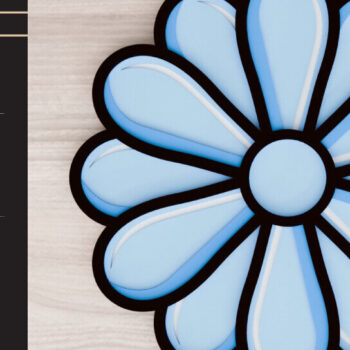 Intra απο ξύλο plywood 3mm-4mm πάχος – Ανοιξιάτικο λουλούδι 3d  κοπής με λέιζερ Δίασταση  20x20 cm INTRAFABR-92828551 - Image 1