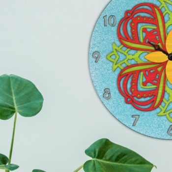 Intra απο ξύλο plywood 3mm-4mm πάχος – Ανοιξιάτικα λουλούδια Mandala Ρολόι Δίασταση  20x20 cm INTRAFABR-95903510 - Image 4