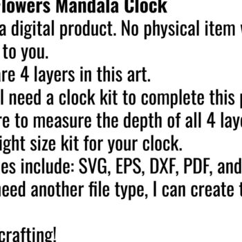 Intra απο ξύλο plywood 3mm-4mm πάχος – Ανοιξιάτικα λουλούδια Mandala Ρολόι Δίασταση  20x20 cm INTRAFABR-95903510 - Image 7