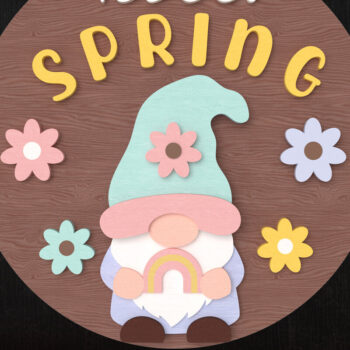 Intra απο ξύλο plywood 3mm-4mm πάχος – Spring Gnome Στρογγυλή πινακίδα Cut Laser Δίασταση  20x20 cm INTRAFABR-112942229 - Image 1