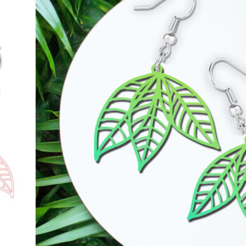 Intra απο ξύλο plywood 3mm-4mm πάχος – Ανοιξιάτικα σκουλαρίκια με λέιζερ κοπής Δίασταση 5x5 cm INTRAFABR-121505400 - Image 1