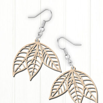 Intra απο ξύλο plywood 3mm-4mm πάχος – Ανοιξιάτικα σκουλαρίκια με λέιζερ κοπής Δίασταση 5x5 cm INTRAFABR-121505400 - Image 2